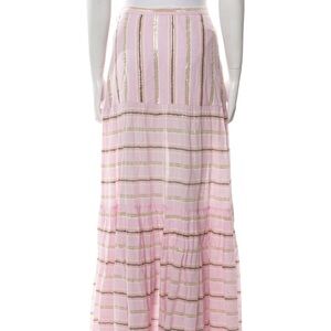 Veronica Beard Pink and Gold Maxi Skirt